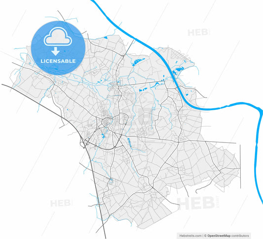 Bilzen, Limburg, Belgium, high resolution vector map - Instant download PDF and JPG