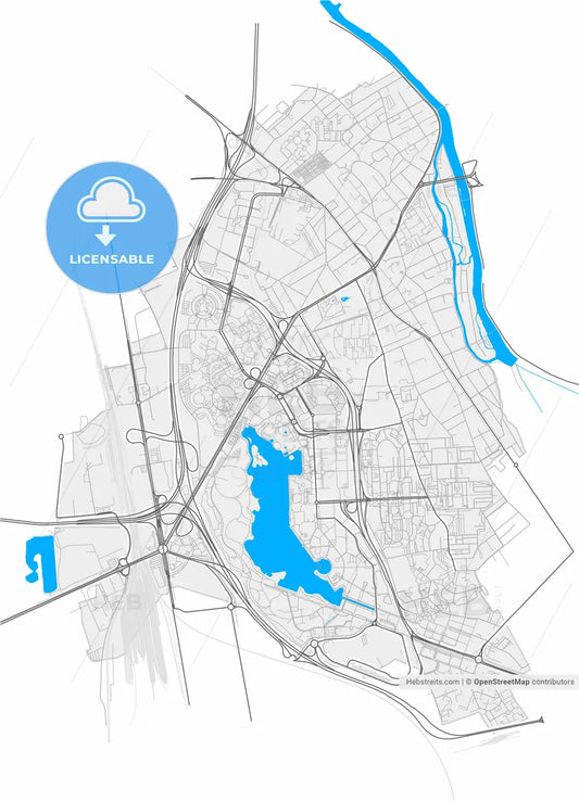 Créteil, Val-de-Marne, France, high resolution vector map - Instant download PDF and JPG