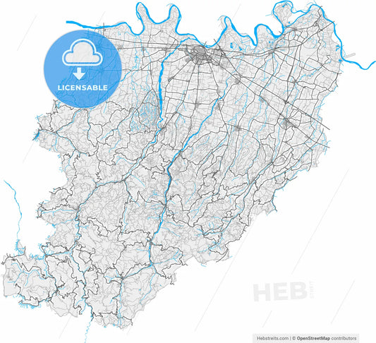Piacenza, Emilia-Romagna, Italy, high resolution vector map - Instant download PDF and JPG