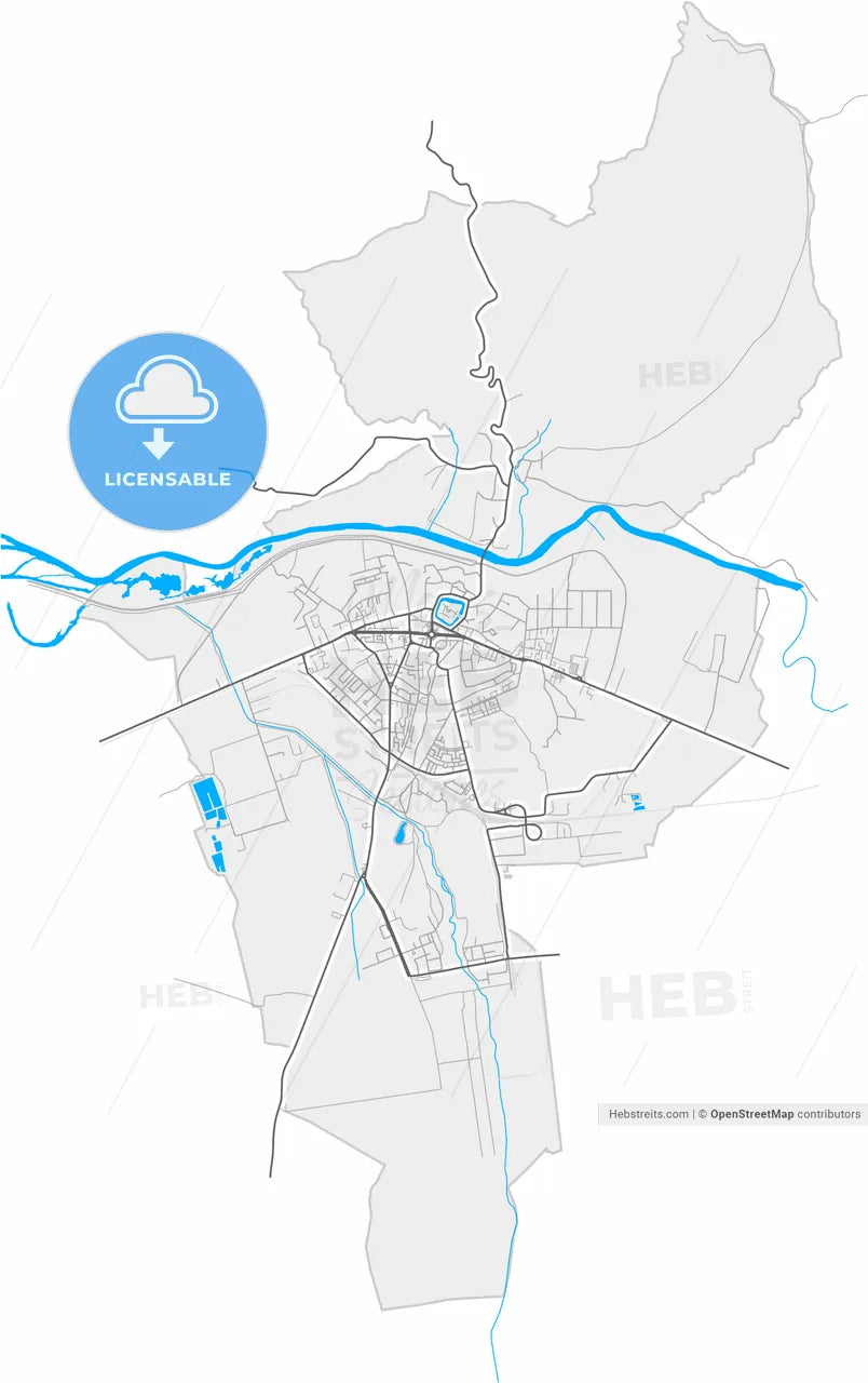 Făgăraș, Brașov, Romania, high resolution vector map - Instant download PDF and JPG