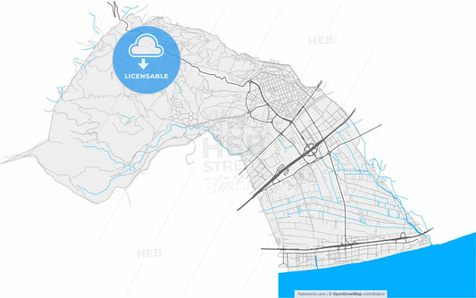 Gavà, Barcelona, Spain, high resolution vector map - Instant download PDF and JPG