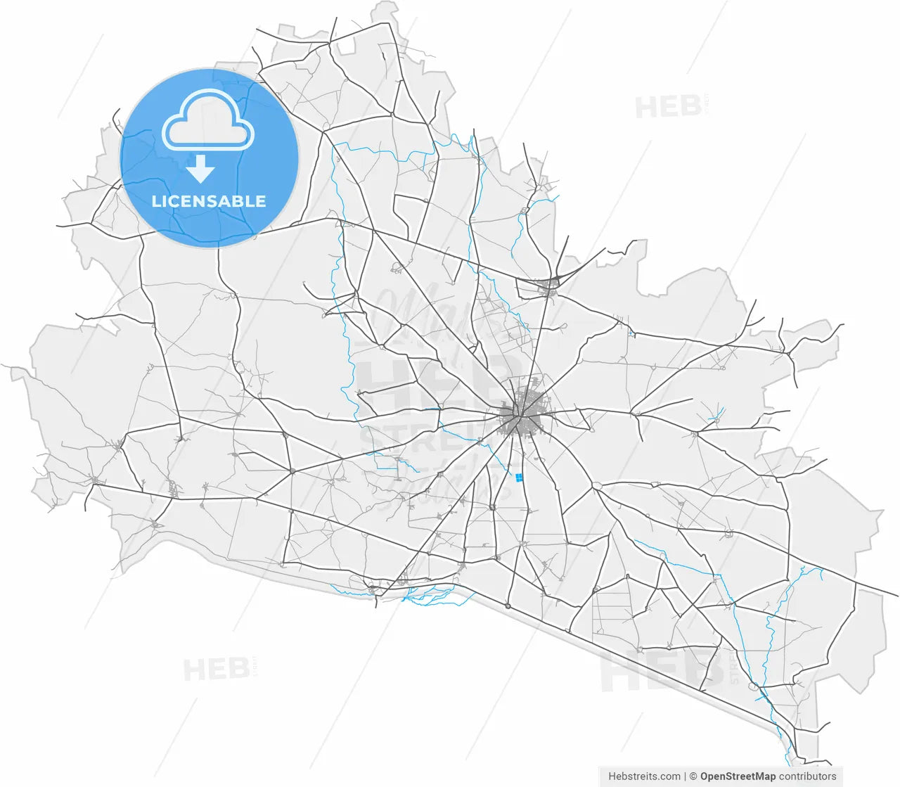Suruç, Şanlıurfa, Turkey, high resolution vector map - Instant download PDF and JPG
