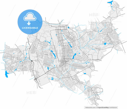 Makiivka, Donetsk Oblast, Ukraine, high resolution vector map - Instant download PDF and JPG
