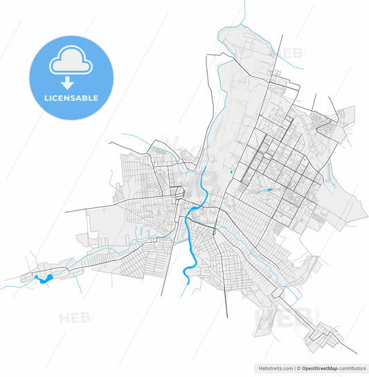 Kramatorsk, Donetsk Oblast, Ukraine, high resolution vector map - Instant download PDF and JPG
