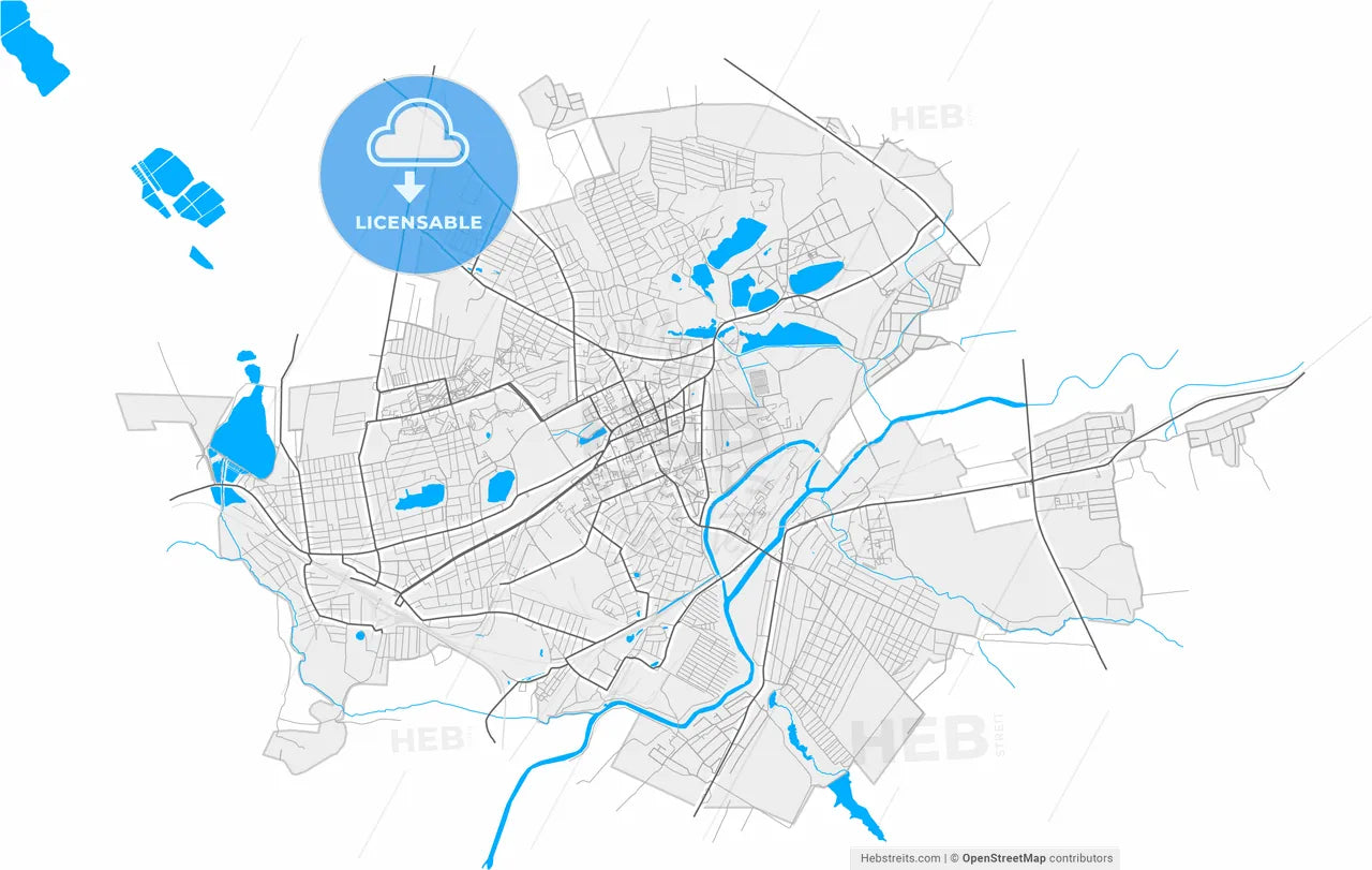Sloviansk, Donetsk Oblast, Ukraine, high resolution vector map - Instant download PDF and JPG