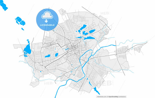 Sloviansk, Donetsk Oblast, Ukraine, high resolution vector map - Instant download PDF and JPG