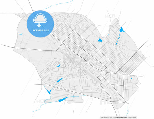 Khartsyzk, Donetsk Oblast, Ukraine, high resolution vector map - Instant download PDF and JPG