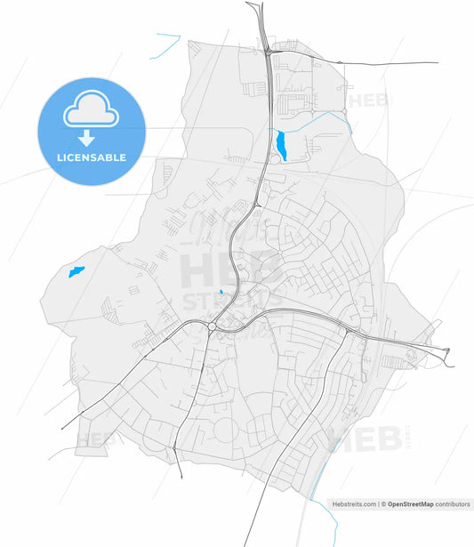 Filton, South West England, England, high resolution vector map - Instant download PDF and JPG