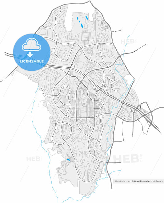 Aliso Viejo, California, United States, high resolution vector map - Instant download PDF and JPG