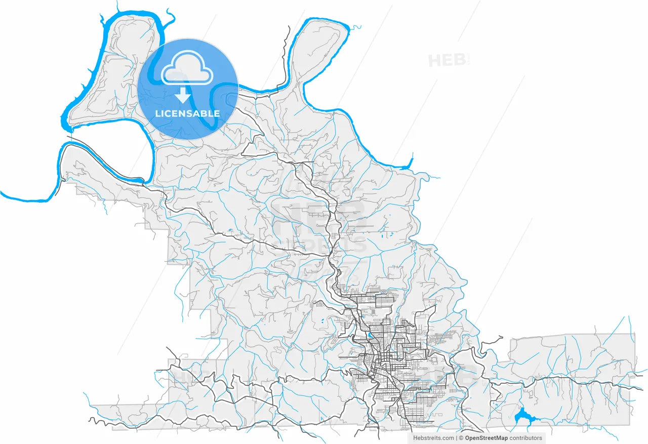 Bento Goncalves, Brazil, high resolution vector map - Instant download PDF and JPG