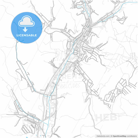 Salgótarján, Nógrád, Hungary, city map with high resolution roads.