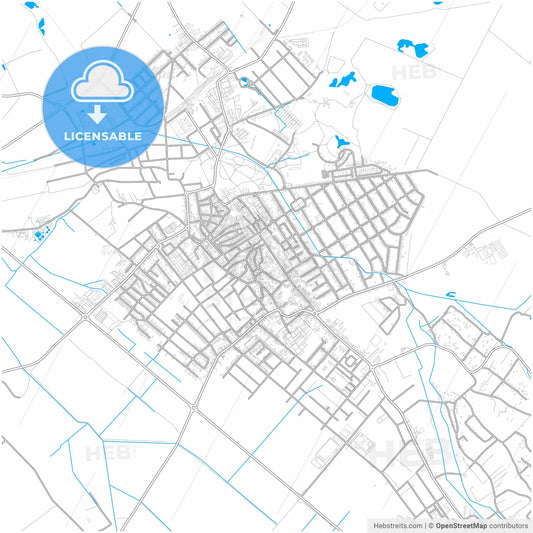 Pápa, Veszprém, Hungary, city map with high resolution roads.
