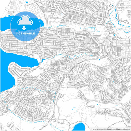 Kópavogur, Kópavogur, Iceland, city map with high resolution roads.