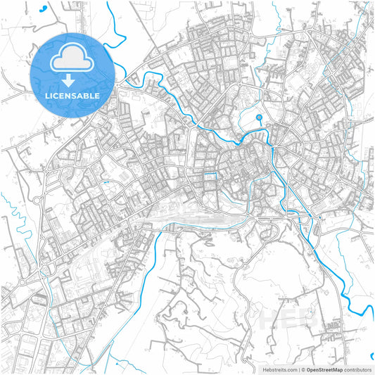 Vicenza, Veneto, Italy, city map with high resolution roads.