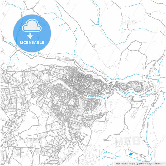 Ragusa, Sicily, Italy, city map with high resolution roads.