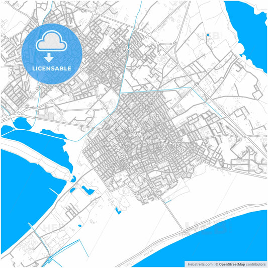 Quartu Sant Elena, Sardinia, Italy, city map with high resolution roads.