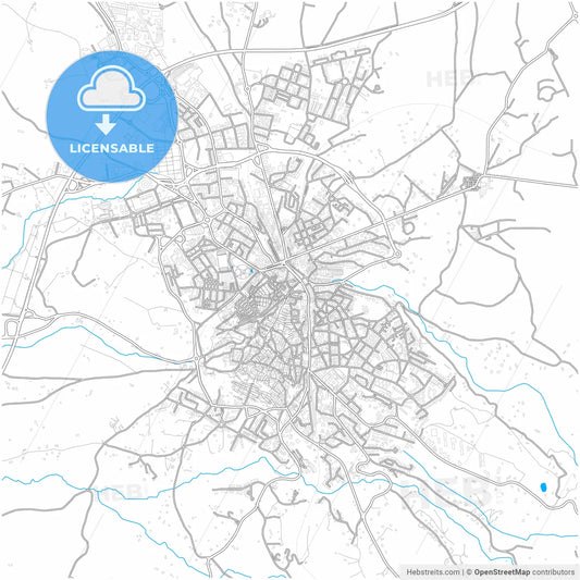 Viterbo, Lazio, Italy, city map with high resolution roads.
