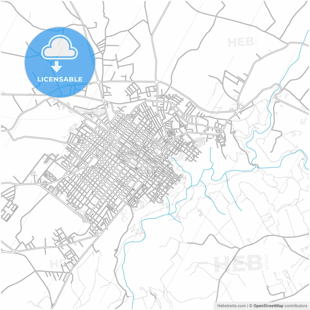 Vittoria, Sicily, Italy, city map with high resolution roads.