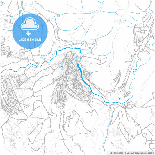 Tivoli, Lazio, Italy, city map with high resolution roads.