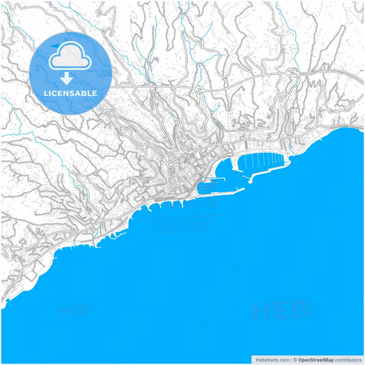 Sanremo, Liguria, Italy, city map with high resolution roads.