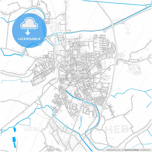 Rovigo, Veneto, Italy, city map with high resolution roads.