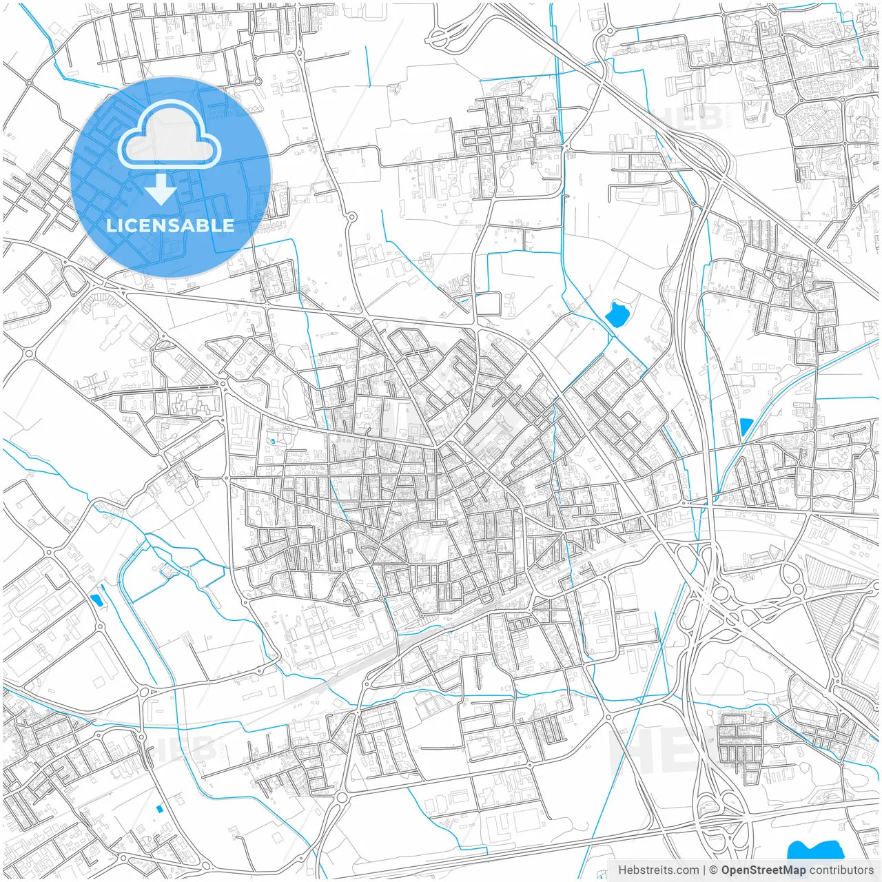 Rho, Lombardy, Italy, city map with high resolution roads.