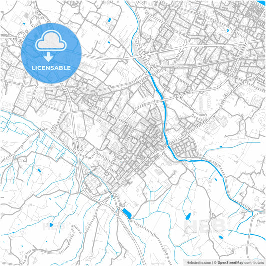 Scandicci, Tuscany, Italy, city map with high resolution roads.