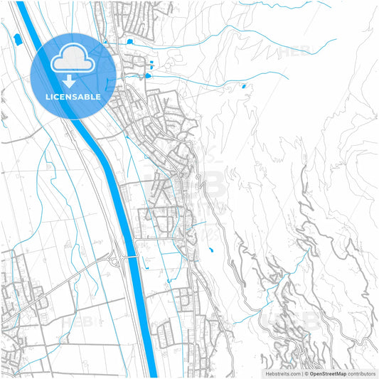 Vaduz, Liechtenstein, city map with high resolution roads.