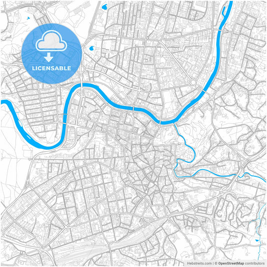 Vilnius, Vilnius County, Lithuania, city map with high resolution roads.