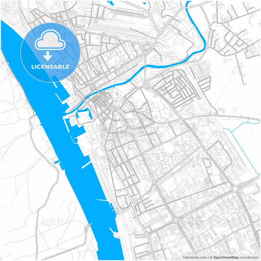 Klaipėda, Klaipėda County, Lithuania, city map with high resolution roads.