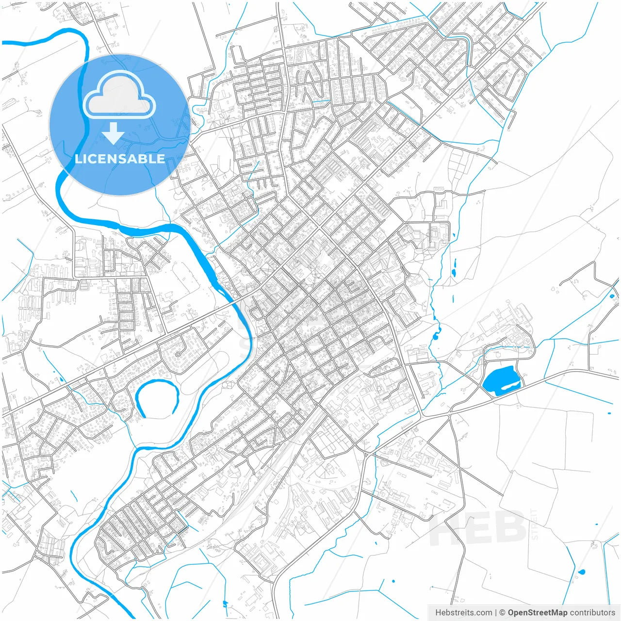 Tauragė, Tauragė County, Lithuania, city map with high resolution roads.