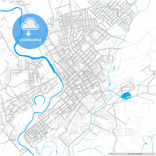 Tauragė, Tauragė County, Lithuania, city map with high resolution roads.