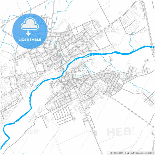 Ukmergė, Vilnius County, Lithuania, city map with high resolution roads.