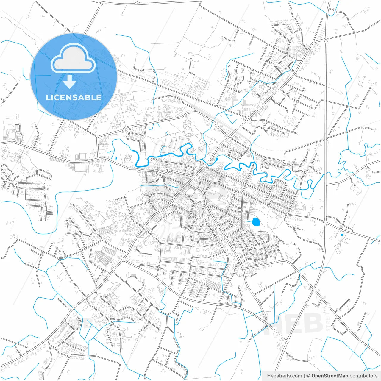 Plungė, Telšiai County, Lithuania, city map with high resolution roads.