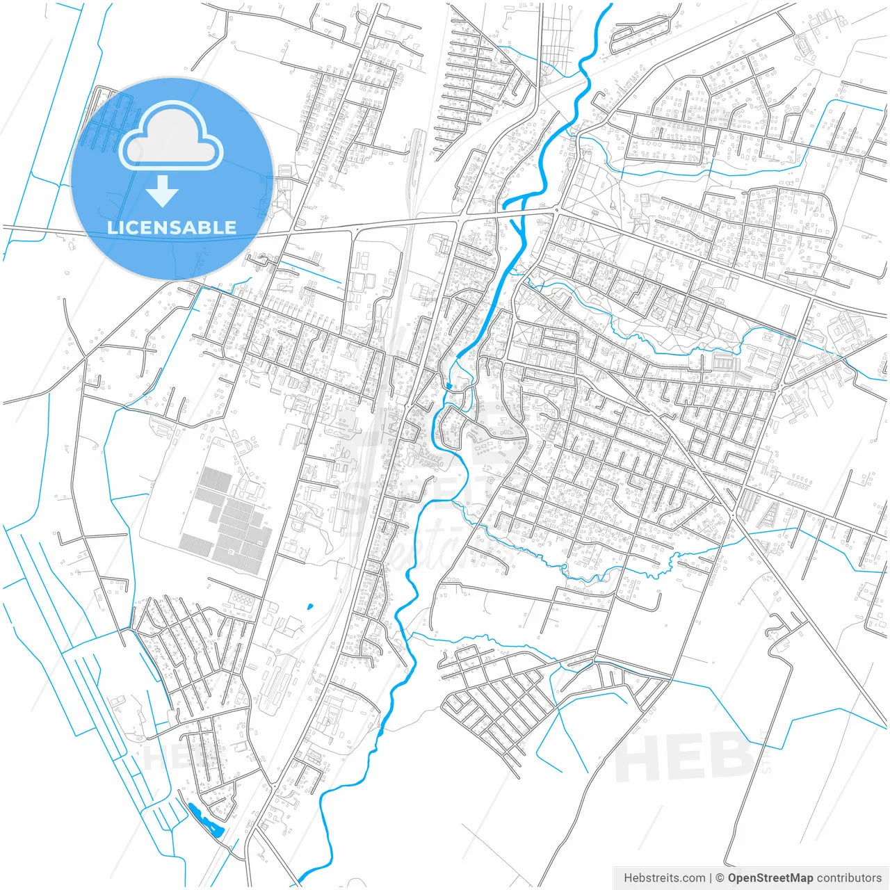 Kretinga, Klaipėda County, Lithuania, city map with high resolution roads.