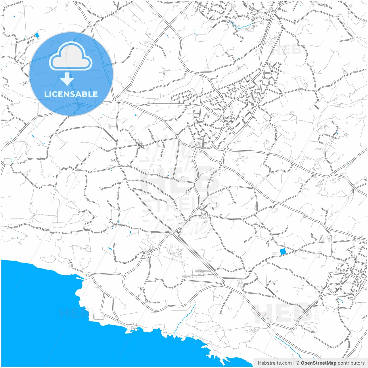 Siġġiewi, Southern Region, Malta, city map with high resolution roads.