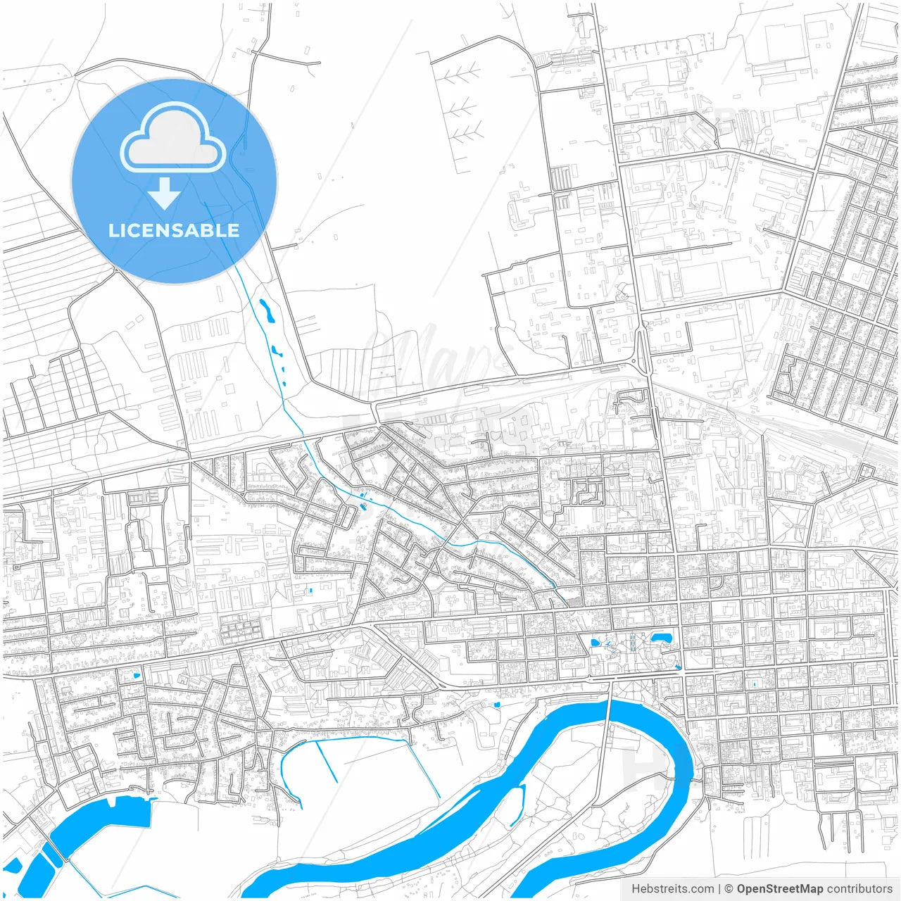 Tiraspol, Transnistria, Moldova, city map with high resolution roads.