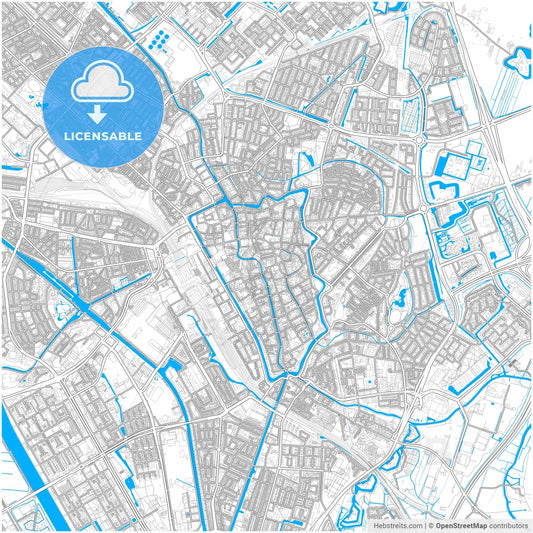Utrecht, Utrecht, Netherlands, city map with high resolution roads.