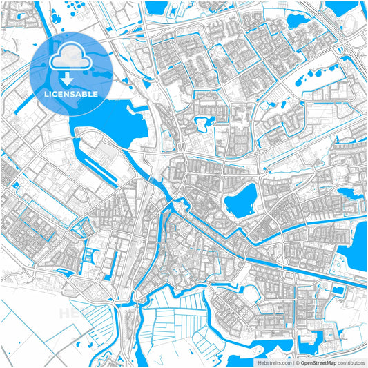 s-Hertogenbosch, North Brabant, Netherlands, city map with high resolution roads.