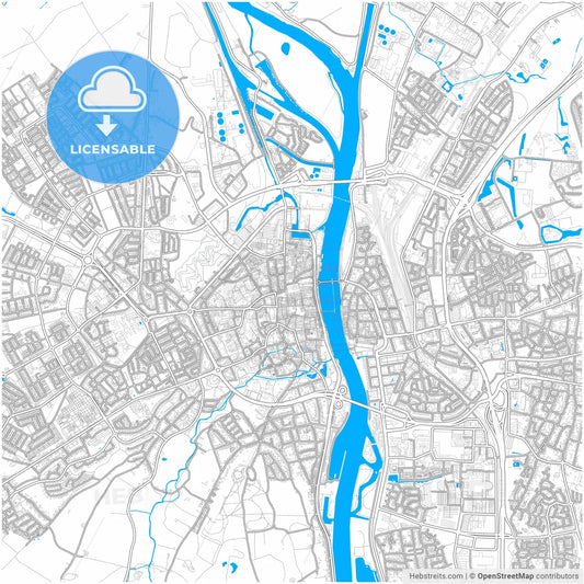 Maastricht, Limburg, Netherlands, city map with high resolution roads.