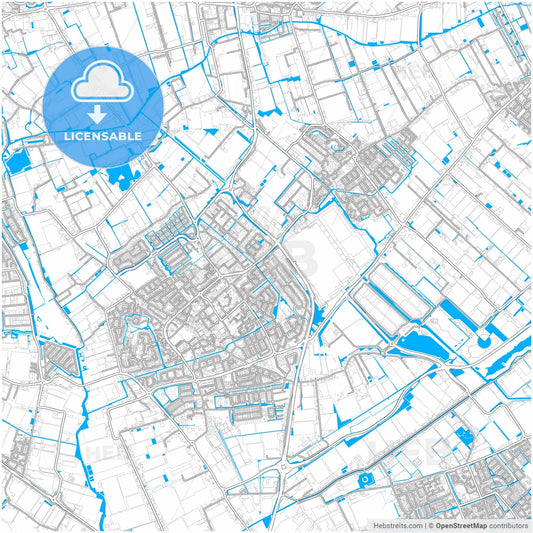 Westland, South Holland, Netherlands, city map with high resolution roads.