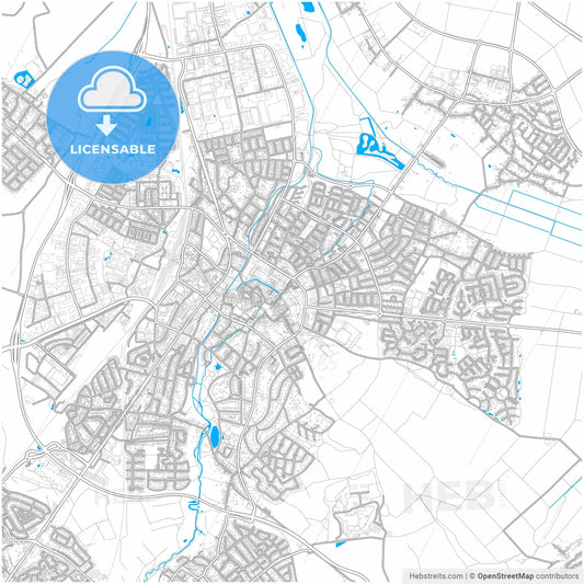 Sittard-Geleen, Limburg, Netherlands, city map with high resolution roads.