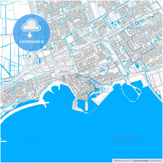Hoorn, North Holland, Netherlands, city map with high resolution roads.