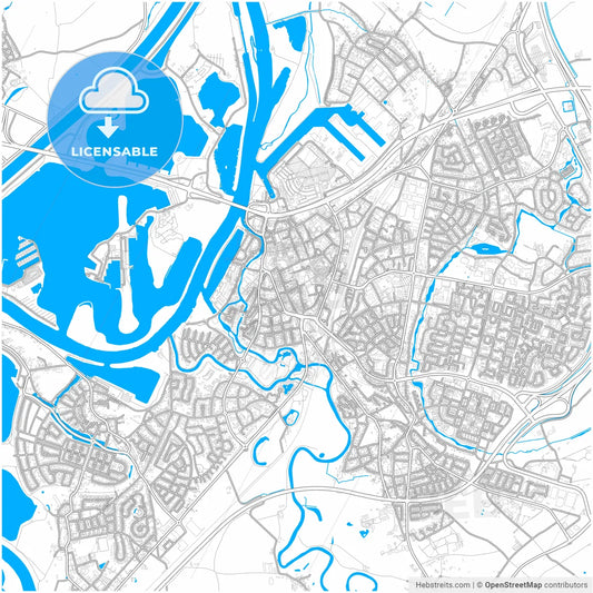 Roermond, Limburg, Netherlands, city map with high resolution roads.