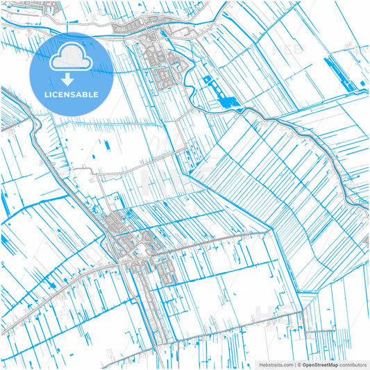 Krimpenerwaard, South Holland, Netherlands, city map with high resolution roads.