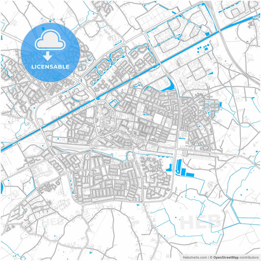 Weert, Limburg, Netherlands, city map with high resolution roads.