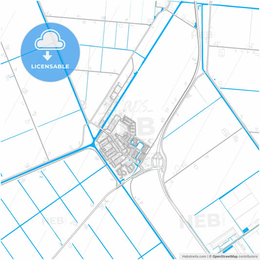 Hollands Kroon, North Holland, Netherlands, city map with high resolution roads.