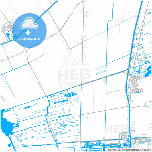 Steenwijkerland, Overijssel, Netherlands, city map with high resolution roads.