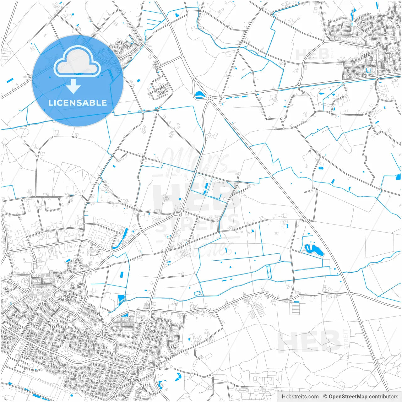 Peel en Maas, Limburg, Netherlands, city map with high resolution roads.