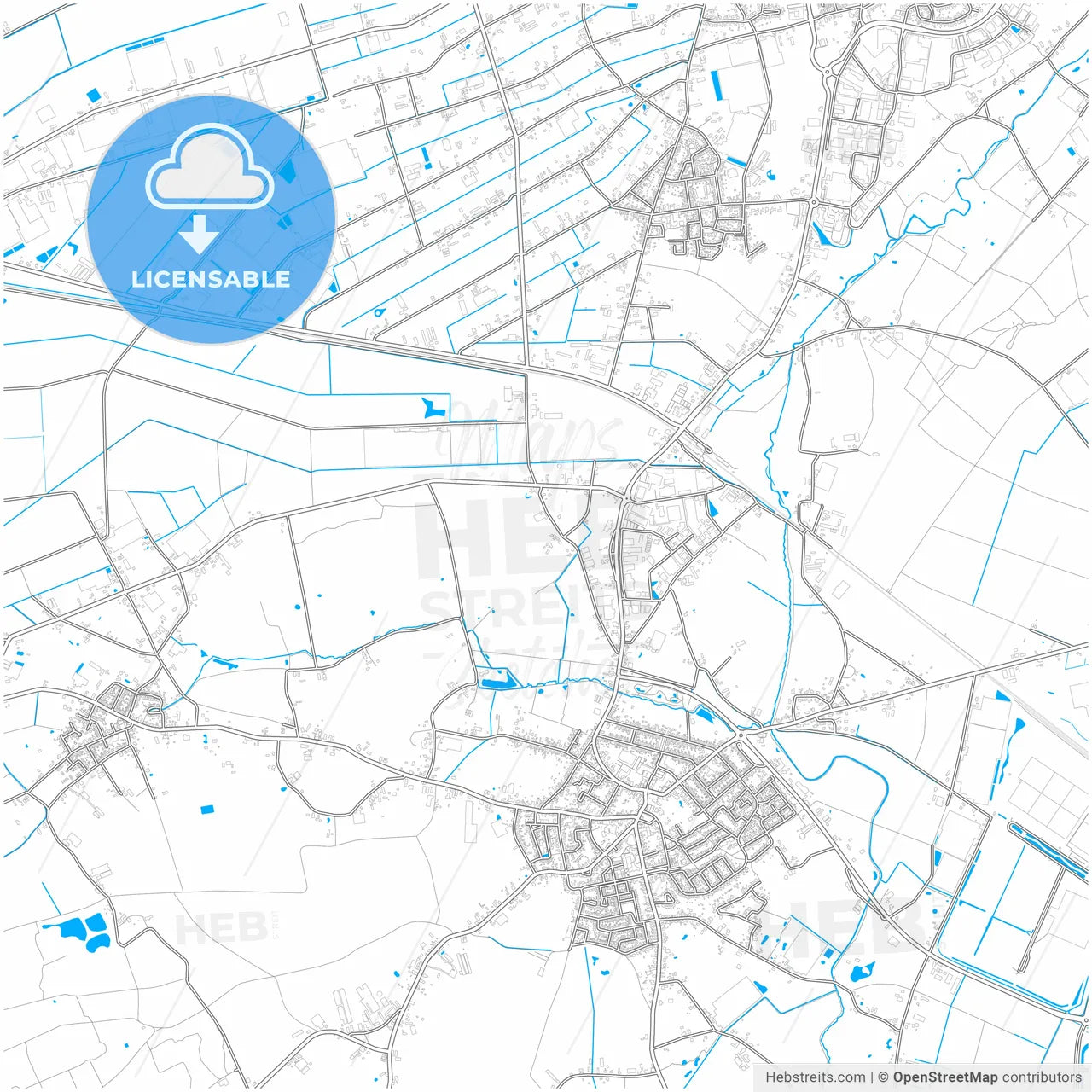 Horst aan de Maas, Limburg, Netherlands, city map with high resolution roads.